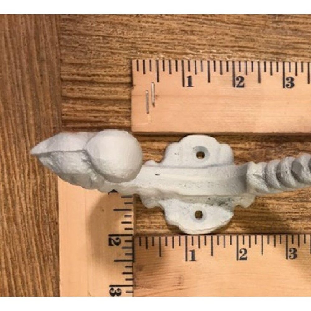 SIX (6) White Cast Iron Rope Wall Hooks 7" long Six (6) 0170-01209 - Picture 10 of 11